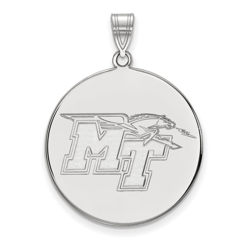 Middle Tennessee State Blue Raiders Sterling Silver Extra Large Disc Pendant