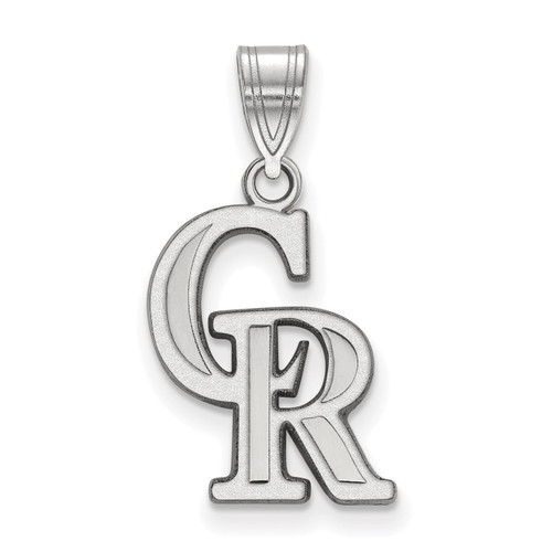 Colorado Rockies Sterling Silver Medium Pendant