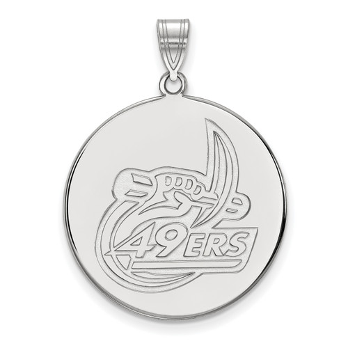 North Carolina Charlotte 49ers Sterling Silver Extra Large Disc Pendant