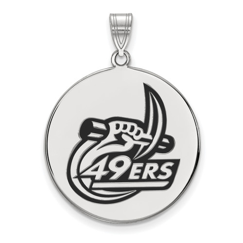 North Carolina Charlotte 49ers Sterling Silver Extra Large Pendant