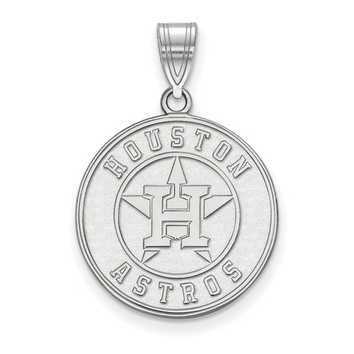 Houston Astros MLB Logo Art Sterling Silver Pendant