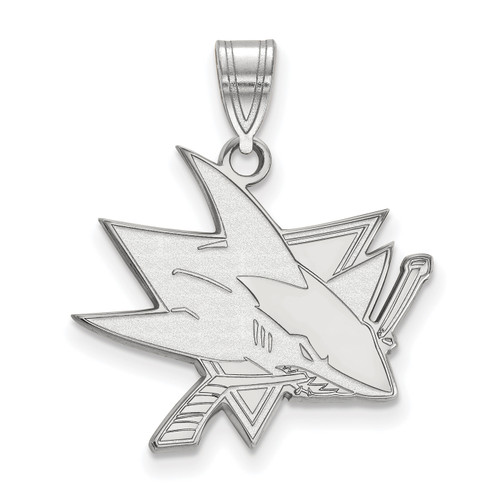 San Jose Sharks Sterling Silver Large Pendant