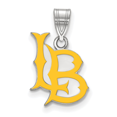 Long Beach State 49ers Sterling Silver Medium Enameled Pendant
