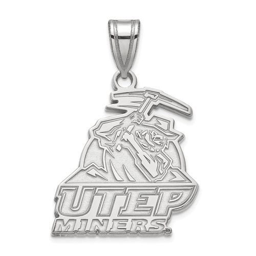 Utep Miners Sterling Silver Large NCAA Pendant