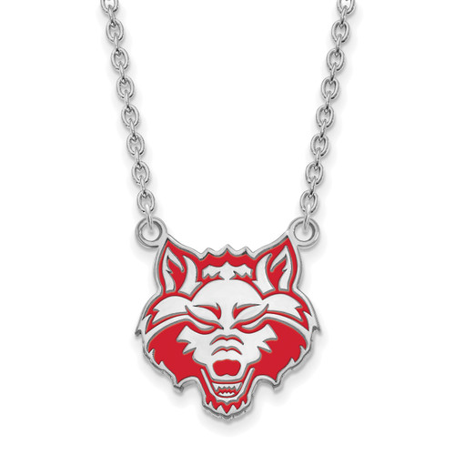 Arkansas State Red Wolves NCAA Sterling Silver Large Pendant Necklace