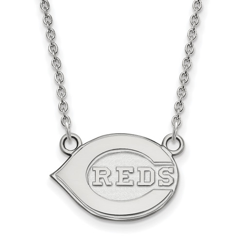 Cincinnati Reds MLB Logo Art Sterling Silver Small Pendant Necklace