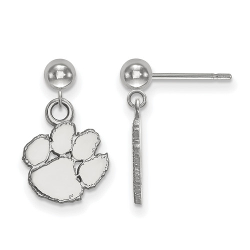 Clemson Tigers Sterling Silver Dangle Ball Earrings
