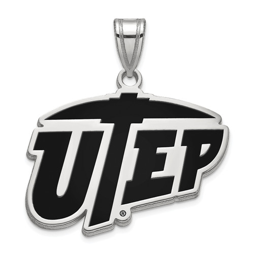 Utep Miners Sterling Silver Large Pendant