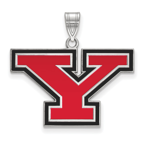 Youngstown State Penguins Sterling Silver Large Enameled Pendant