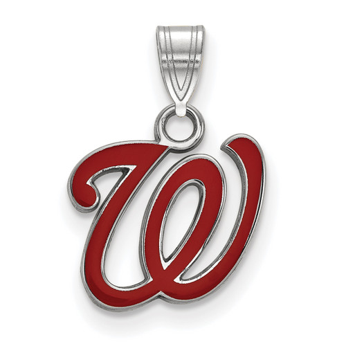 Washington Nationals Sterling Silver Small Enamel Pendant