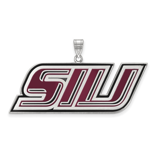 Southern Illinois Salukis Sterling Silver Large Enameled Pendant