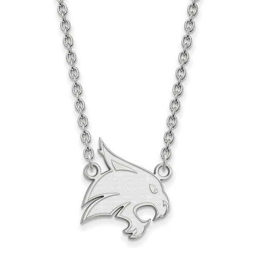 Texas State Bobcats Sterling Silver Large Pendant Necklace