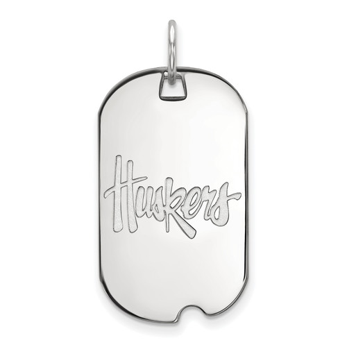 Nebraska Cornhuskers Sterling Silver Small Dog Tag