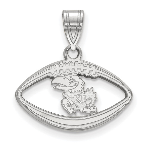 Kansas Jayhawks Sterling Silver Football Pendant