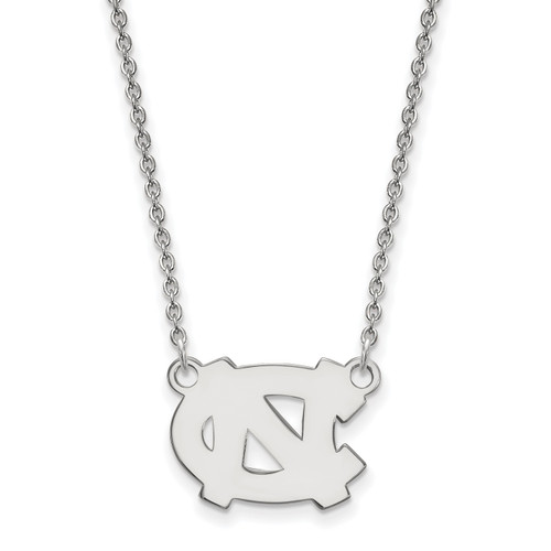 North Carolina Tar Heels Logo Art Sterling Silver Small Charm Necklace