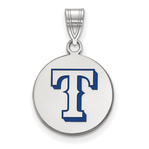 Texas Rangers Logo Art Sterling Silver Medium Pendant