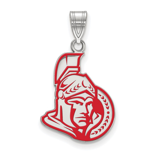 Ottawa Senators Sterling Silver Large Enameled Pendant