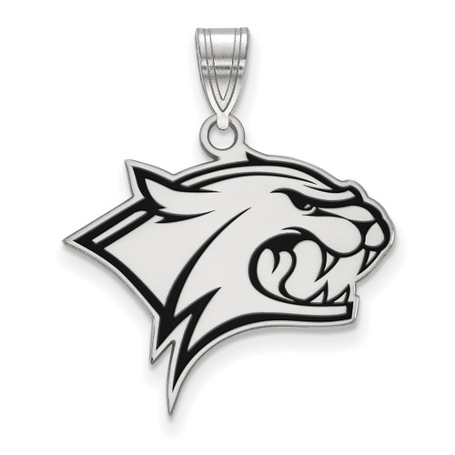 New Hampshire Wildcats Sterling Silver Large Enameled Pendant