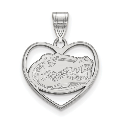 Florida Gators Sterling Silver Heart Pendant