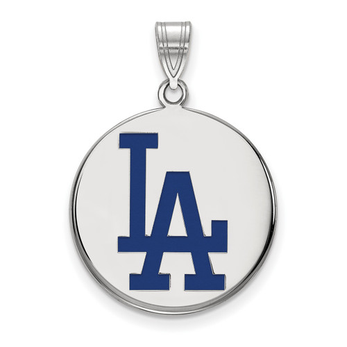 Los Angeles Dodgers Logo Art Sterling Silver Large Pendant