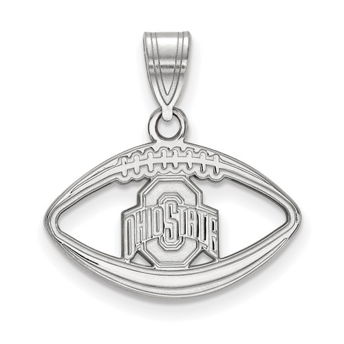 Ohio State Buckeyes Sterling Silver Football Pendant