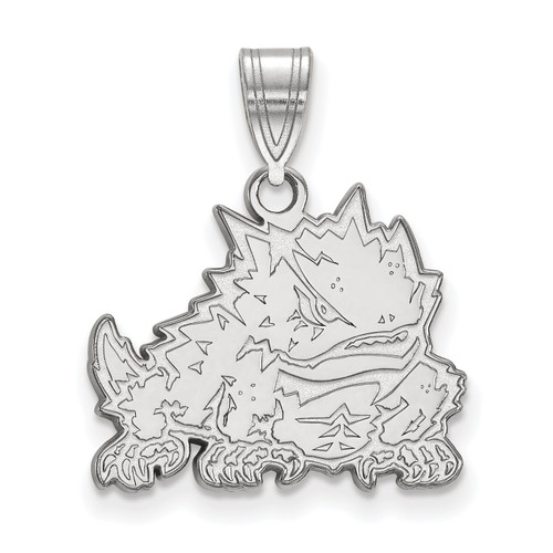 Texas Christian Horned Frogs Sterling Silver Medium Pendant