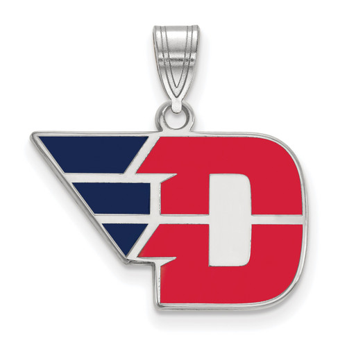 Dayton Flyers Sterling Silver Medium Enameled Pendant