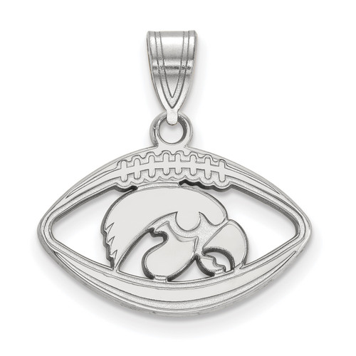 Iowa Hawkeyes Sterling Silver Football Pendant