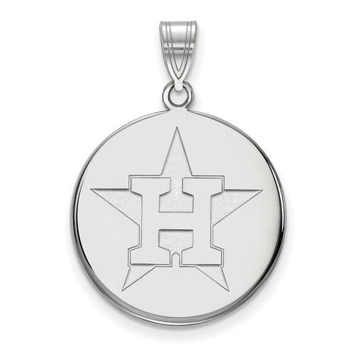 Houston Astros MLB Logo Art Sterling Silver Lg Pendant