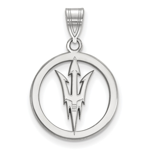 Arizona State Sun Devils Sterling Silver Circle Pendant