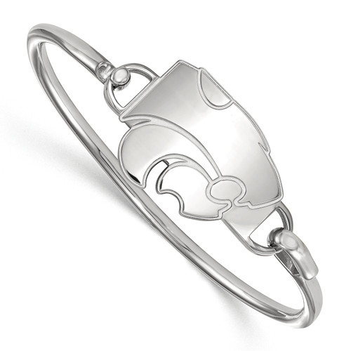 Kansas State Wildcats Logo Art Sterling Silver Wire Bangle Bracelet