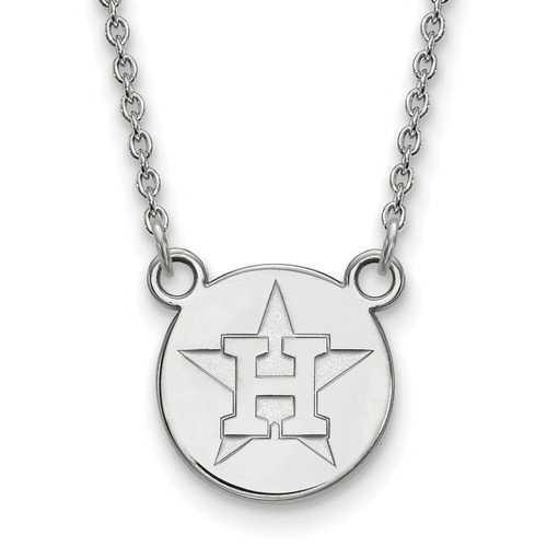 Houston Astros MLB Logo Art Sterling Silver Small Pendant Necklace