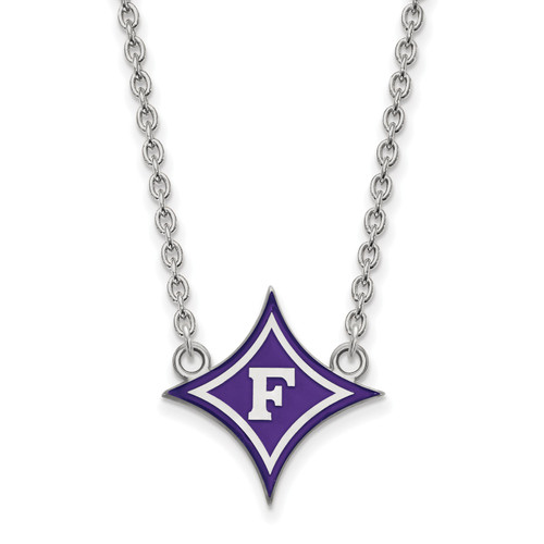 Furman Paladins Sterling Silver Large Enameled Pendant Necklace