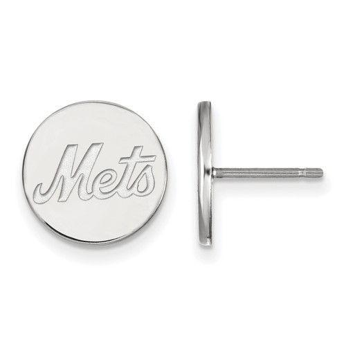 New York Mets Sterling Silver Small Disc Earrings