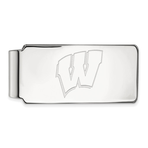Wisconsin Badgers Logo Art Sterling Silver Money Clip
