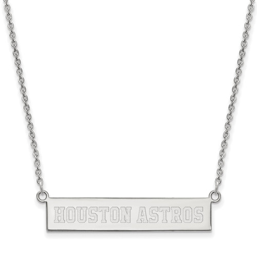 Houston Astros MLB Logo Art Sterling Silver Bar Necklace