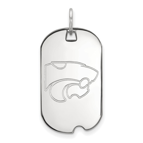 Kansas State Wildcats Sterling Silver Small Dog Tag