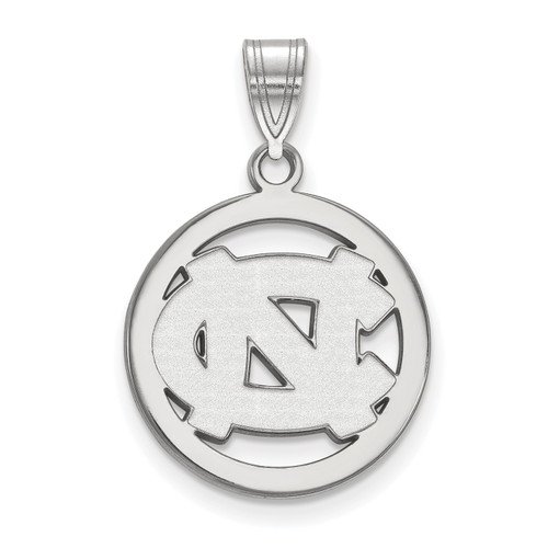 North Carolina Tar Heels Sterling Silver Circle Pendant