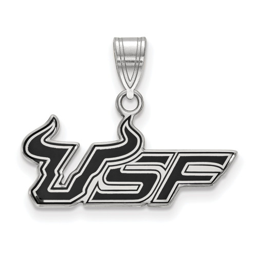 South Florida Bulls Sterling Silver Medium Enameled Pendant