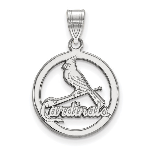 St Louis Cardinals Logo Art Sterling Silver Medium Pendant