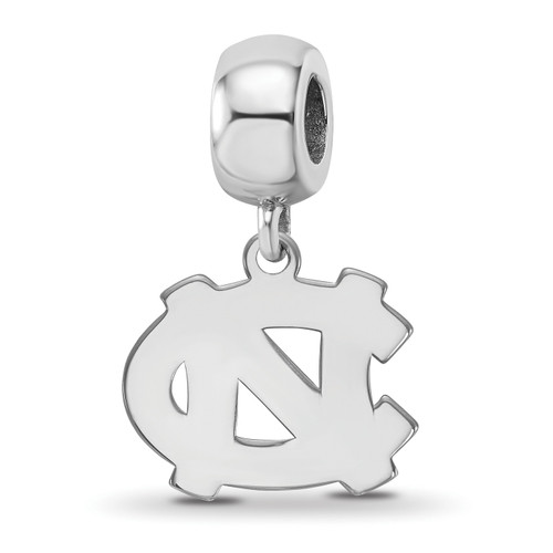 North Carolina Tar Heels Logo Art Sterling Silver Dangle Bead