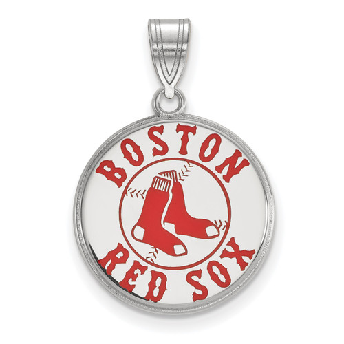 Boston Red Sox MLB Logo Art Sterling Silver Lg Pendant