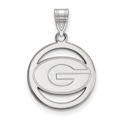 Georgia Bulldogs Sterling Silver Circle Pendant