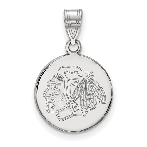 Chicago Blackhawks Sterling Silver Medium Disc Pendant