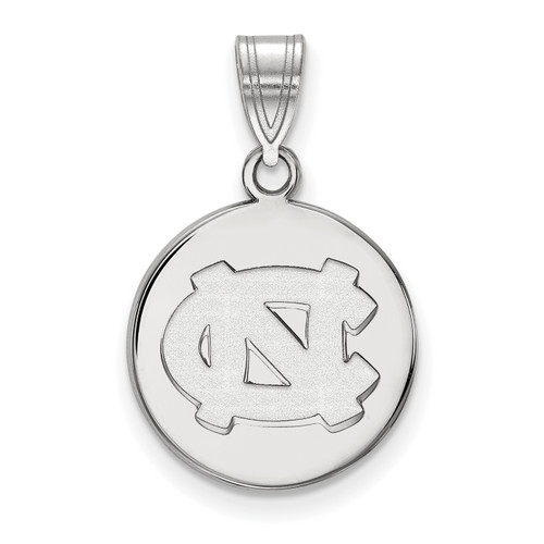 North Carolina Tar Heels Sterling Silver Medium Disc Pendant