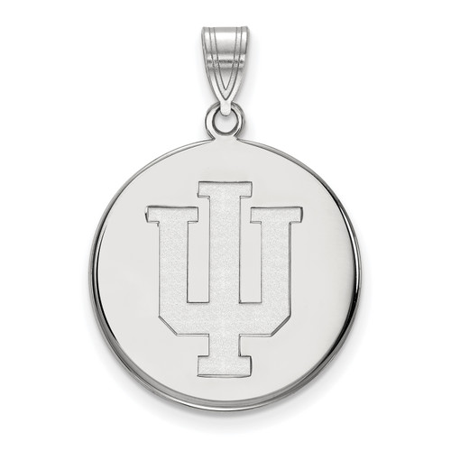 Indiana Hoosiers Sterling Silver Large Disc Pendant