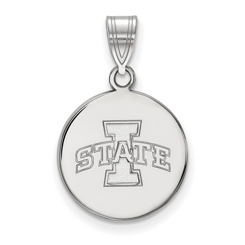Iowa State Cyclones Sterling Silver Medium Disc Pendant