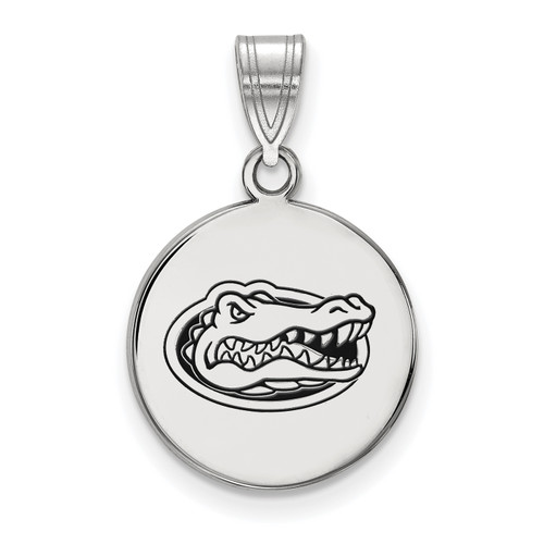 Florida Gators Sterling Silver Medium Enameled Disc Pendant