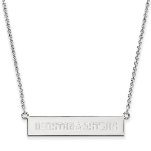 Houston Astros Logo Art Sterling Silver Bar Necklace