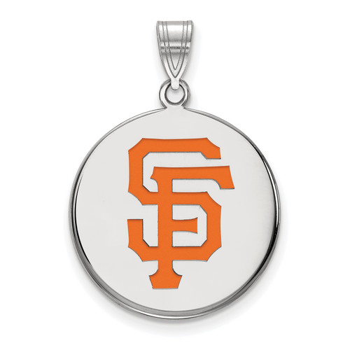 San Francisco Giants Sterling Silver Large Enamel Disc Pendant
